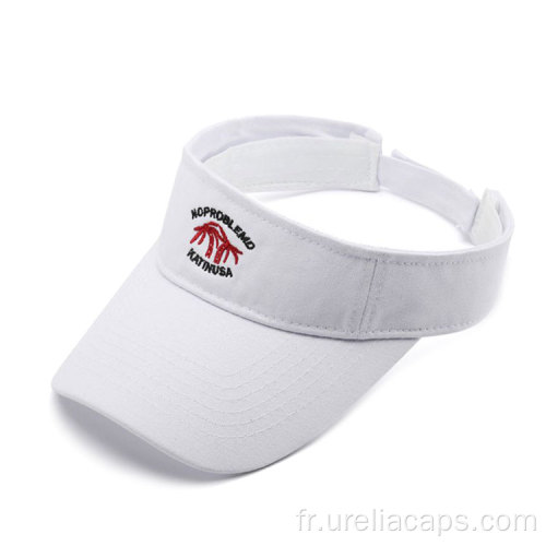 Visor solaire brodé en coton